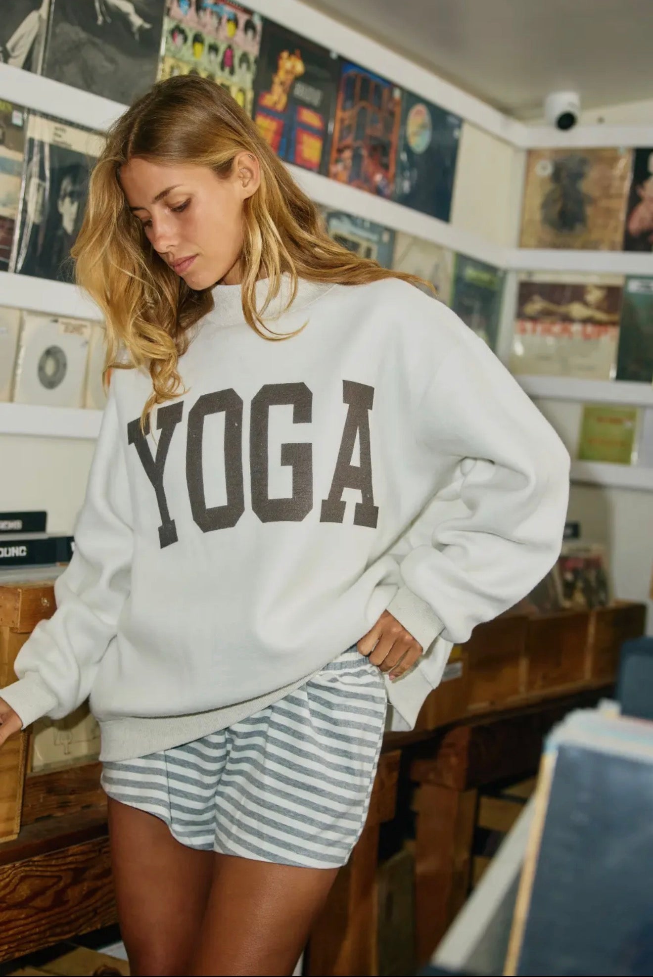 Reversible Pilates, and yoga mockneck sweatshirt
